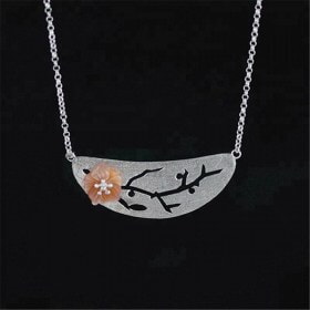 Handmade-silver-Begonia-Flower-birthstone-necklace (1)